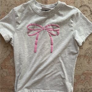 Baby tee with Pink Bow Design